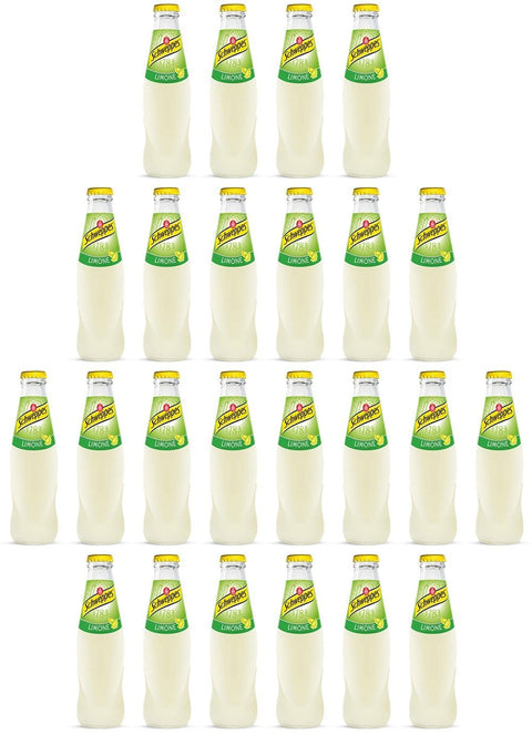 Schweppes Limone Zitrone Lemonade Glasflasche (4 x 18cl) erfrischend alkoholfreies Getränk 6x Original italienisch