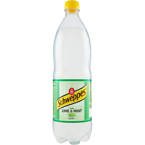 Schweppes Limonade Schweppes Lime & Mint kohlensäurehaltiges Getränk mit Limettensaft PET 1 Lt 12x italienisch Original Limonade 8014396003509