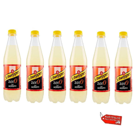 Schweppes Soft Drink 6x Schweppes Agrumi Zero Zitrus-Erfrischungsgetränk PET 1L zuckerfrei 8014396004025