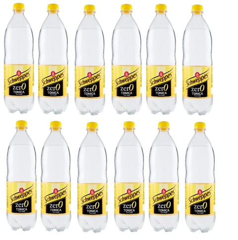 Schweppes Tonica Zero getönten ohne Zucker PET erfrischend 12x1l Original italienisch Getränk