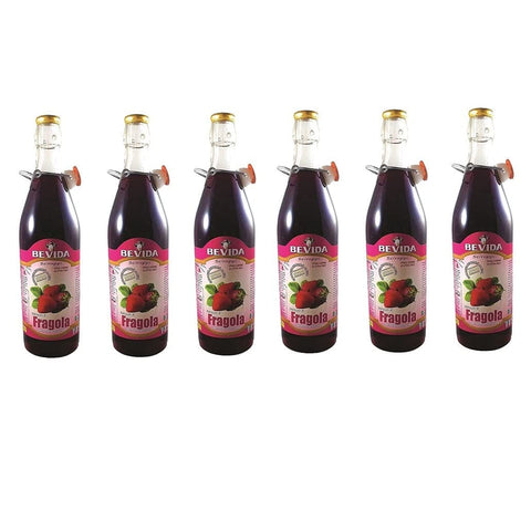 Sciroppi Bevida Sciroppo di Fragola Erdbeersirup Sirup Glasflasche Ideal für Getränke Eis und Matsch 1 Lt 6x italienisch Original