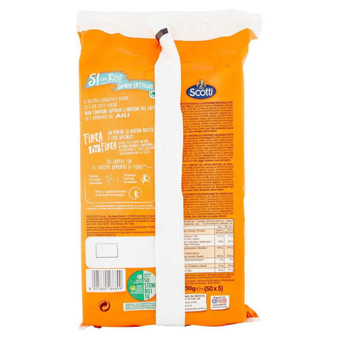 Scotti Abgepackte Gebäckstücke 10x Scotti Riso Scotti Si con Riso Cornetti integrali con miele Laktosefreie Ballaststoffe plus Ballaststoff Vollkorn Croissant mit Honig 250g italienisch Original 8001860186899