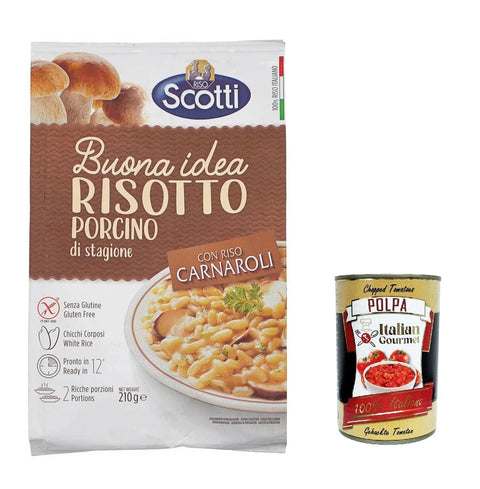 Scotti Riso Scotti Saisonaler Porcino Risotto Pilze Mushroom Gluten freier Carnaroli Reis 12x 210 g italienisch Original
