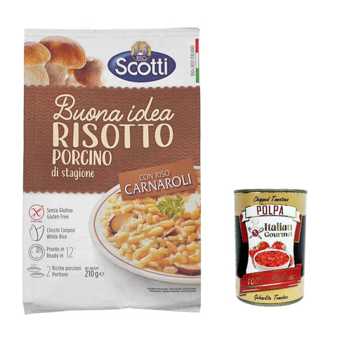 Scotti Fertiggerichte Scotti Riso Scotti Saisonaler Porcino Risotto Pilze Mushroom Gluten freier Carnaroli Reis 12x 210 g italienisch Original 8001860257827