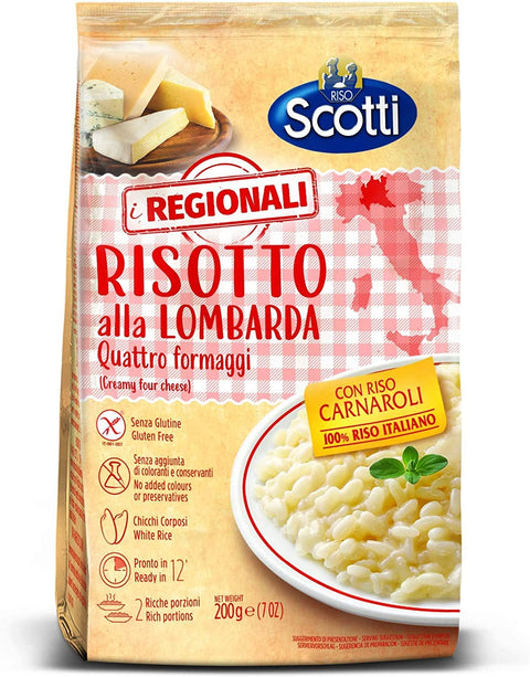 Scotti Reisgerichte 6x Riso scotti risotto alla lombarda ai quattro formaggio Risotto mit vier Käsesorten 200g 8001860189807