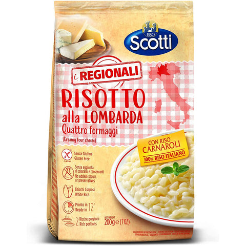 Scotti Riso scotti risotto alla lombarda ai quattro formaggio Risotto mit vier Käsesorten 6x 200g italienisch Original