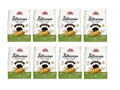 Scotti Snack Kuchen & Backwaren 8x Di Leo Biscotti come Fattincasa con gocce di cioccolato, Kekse als hausgemachtes mit Schokoladenchips, biscuits 500 g italienisch Original