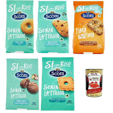 Scotti Si con Riso Testpaket Laktose freie und palmenfreie Kekse Lactose free biscuits 5 stuck italienisch Original
