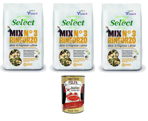 Select Koch- & Backzutaten Select MIX N.3 RINFORZO Quelle für Magnesium und Eisen 3x 300gr + Italian Gourmet polpa 400g 8006280130255