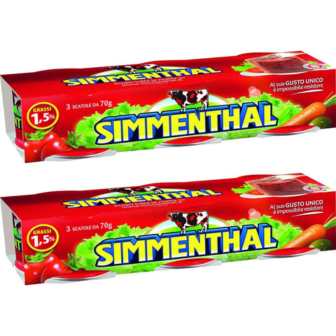 Simmenthal Rindfleisch in Aspik 100% Fleisch Aspikfleisch 18x 70g Original italienisch