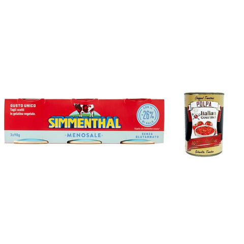Simmenthal Fleisch, Geflügel & Wild Simmenthal Menosale Leckeres Mageres Fleisch in Gemüsegelee und Honig mit 26% Salz (3 x 90 g) Dosenfleisch Fertiggericht aus Rindfleisch italienisch Original 8004030895324