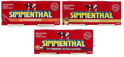 TESTPAKET Simmenthal Fertiggericht aus Rindfleisch in Gemüsegelee Dosenfleisch mit Tomaten - mit Artischocken - mit Chili ( 6x135 g ) italienisch Original