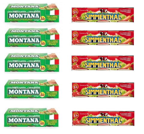 Simmenthal Testpaket Montana Rindfleisch mit pflanzlicher Gelatine Fleischkonserven Dosenfleisch 100% italienisch ( 30 x 70 g ) Original