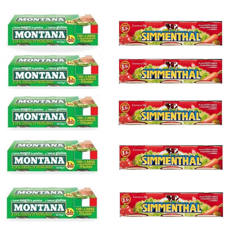 Simmenthal Testpaket Montana Rindfleisch mit pflanzlicher Gelatine Fleischkonserven Dosenfleisch 100% italienisch ( 30 x 70 g ) Original