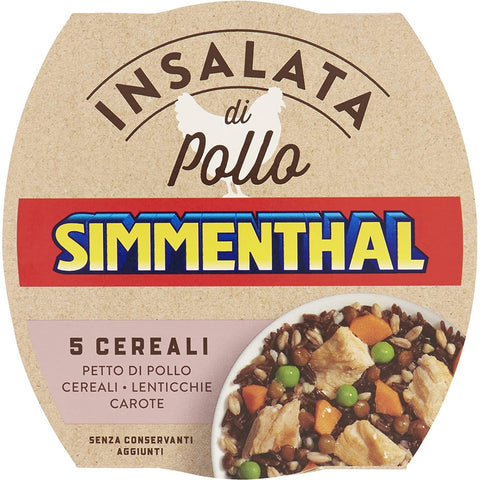 Simmenthal Insalata Di Pollo 5 Cereali Hühnersalat 5 Müsli Hühnerbrust mit Müsli, Linsen und Karotten Frei von 6x160g Original italienisch Feinkost