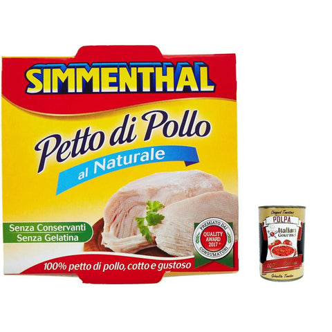 Simmenthal pollo al naturale, Natürliche Hähnchenbrust in dosen, 133 g Hühnchen italienisch Original