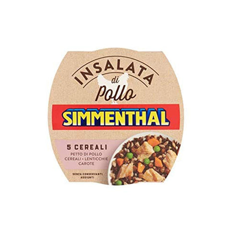 Simmenthal Insalata Di Pollo 5 Cereali Hühnersalat 5 Müsli Hühnerbrust mit Müsli, Linsen und Karotten Frei von 3x160g Original italienisch