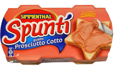 Simmenthal Spuntì al Prosciutto Cotto streichfähiges Produkt mit gekochtem Schinken Snack 2x84g Original italienisch Zutat
