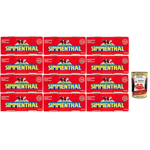 Simmenthal carne in scatola, Rindfleisch in Aspik 12x (2x 215 g) 100% Italienisch Fleisch Aspikfleisch Original