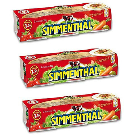 Simmenthal Fleisch in Gelee,, 100 % italienisches Fleisch, Gelee, Rindfleisch, fertig zum Verzehr 3x90g Original italienisch Feinkost