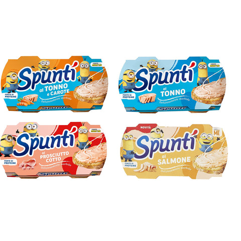 Simmenthal TESTPAKET Simmenthal Spuntì Streichfähiges Produkt aus Thunfisch gekochtem Schinken Thunfisch und Ingwer Lachs 8 x 84g italienisch Original