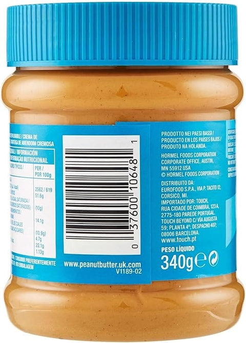 SKIPPY Erdnuss 12x SKIPPY 340g Erdnussbutter "Creamy" | Peanutbutter Ohne Palmöl | Extra Smooth und aus 91% Erdnüssen | ohne Stückchen | Leckere Erdnussbutter mit vollem und cremigen Geschmack 5707196315172