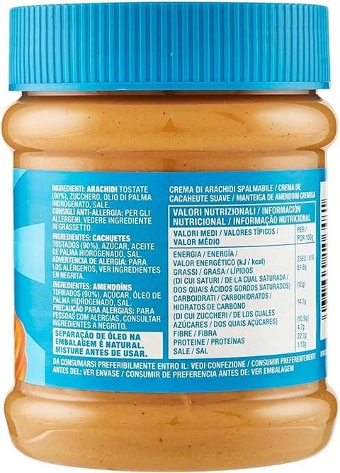 SKIPPY Erdnussbutter "Creamy" Peanutbutter Ohne Palmöl Extra Smooth und aus 91% Erdnüssen ohne Stückchen Leckere 12x 340g italienisch Original