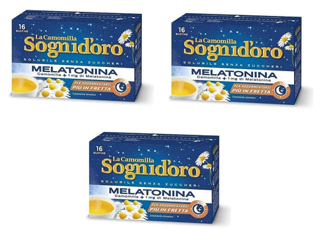 Star Sogni d'Oro La Camomilla Solubile con Melatonina Lösliche Kamille mit Melatonin 3x16 Beutel Original italienisch