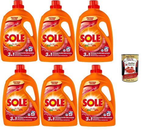 Sole Proteggi Colore Flüssigwaschmittel für die Waschmaschine. Schützt die Farbe und entfernt Flecken bei niedrigen 6x 1845ml italienisch Original