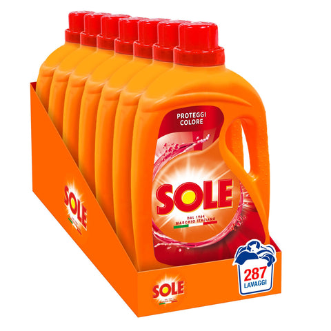 Sole Waschmittel für Waschmaschine Farbschutz 287 Waschgänge (7x41) hygienische Formel Waschmittel flüssiges Waschmittel Farbschutz entfernt Flecken bei