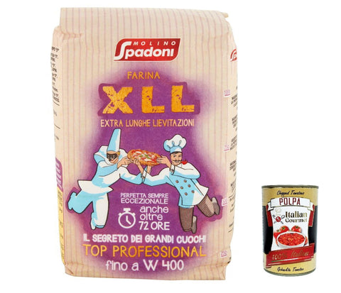 Spadoni Molino Spadoni Farina XLL Indicata per lunghe lievitazioni Mehl Geeignet für langes Aufgehen 1 KG 3x italienisch Original + gratis polpa 400 g