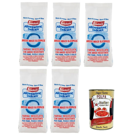 Spadoni Koch- & Backzutaten Spadoni Molino Alimentazione dedicata Farina a basso indice glicemico Dedicated Nutrition Mehl mit niedrigem glykämischen Index 5x 500 gr italienisch Original 8032804040014