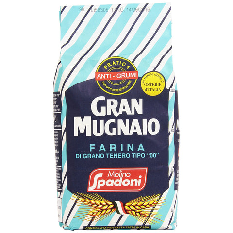 Spadoni GRAN MUGNAIO FARINA DI GRANO TENERO ANTI GRUMI GRAN MUGNAIO WEICHES WEIZENMehl ANTI LUMPS 6x1kg Original italienisch Zutat