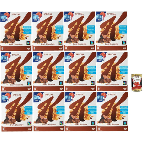 Special K Haferflocken Special K Dark Chocolate, Cereals Dunkle Schokolade Reisflocken Vollkorn Weizen und Gerste mit Vitaminen und Mineralstoffen mit Schokoladenlocken 12x 290 g Getreideflocken italienisch Original 8032804040014