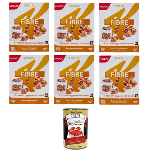 Special K High Kaltes Müsli Special K High Fibre Knusprige goldene Agglomerate 6x 360gr Original italienisch inkl. Italian Gourmet Polpa 400g 8032804040014