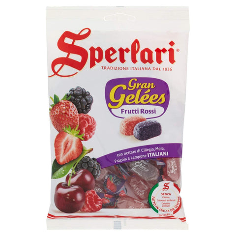 Sperlari Frucht- & Kräuterbonbons Sperlari - Gran Gelées Assortierte Rote Früchte Bonbons, mit Früchten: Kirsche, Brombeere, Himbeere und Walderdbeere - 175g 8013399146053