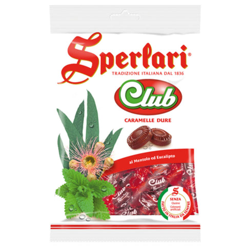 Sperlari Süßigkeiten Club mit Menthol Geschmack italien Bonbon Lollies 1x200g Original italienisch Frucht- & Kräuterbonbons