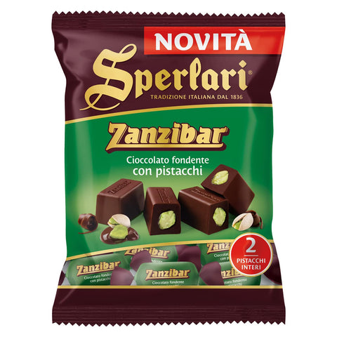 Sperlari Zanzibar Cioccolato Fondente con Pistacchi Dunkle Schokolade Pralinen mit Pistazien 3x 117g italienisch Original
