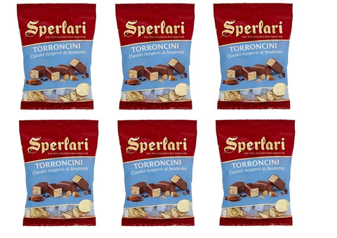 Sperlari Kategorien 6x Sperlari Torroncini Classici ricoperti di cioccolato fondnete 31% Mandeln bedeckt mit dunkler Schokolade 130g 8013399176807