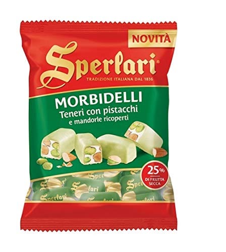 Sperlari Morbidelli Teneri con Pistacchi e Mandorle 25% getrocknete Früchte mit Pistazien und Mandeln 130g italienisch Original
