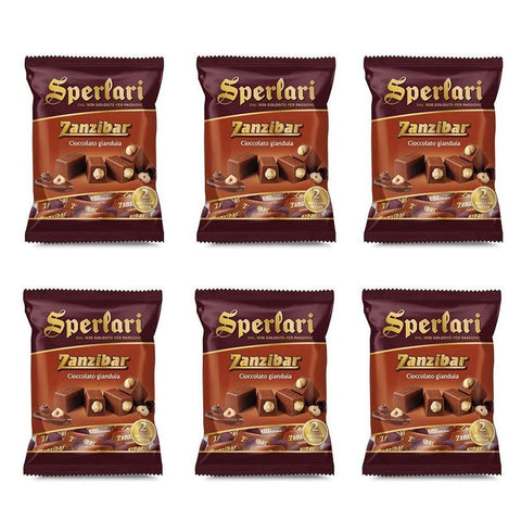 Sperlari Zanzibar Cioccolato Gianduia Schokolade 2 ganze Haselnüsse 6x 117g italienisch Original