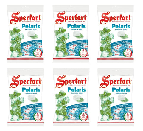 Sperlari Polaris Caramelle Dure alla Menta Glaciale Harte Bonbons Gletscherminze 6x200g Original italienisch Frucht- & Kräuterbonbons