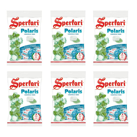 Sperlari Polaris Caramelle Dure alla Menta Glaciale Harte Bonbons Gletscherminze 6x200g Original italienisch Frucht- & Kräuterbonbons