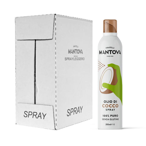 Sprayleggero Kokosnuss Sprayleggero 100 % Kokosöl Spray 6x200 ml durch die Praktische Sprühflasche Können Sie bis zu 90 % des Öls Einsparen italienisch Original