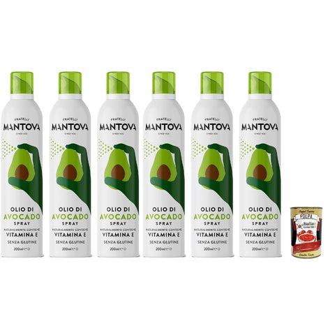SPRAYLEGGERO Oliven SPRAYLEGGERO Natives Olivenöl Extra Aromatisiert mit Avocado 6x 200 ml - durch die Praktische Sprühflasche Können Sie bis zu 90% des Öls Einsparen Original italienisch inkl. Italian Gourmet Polpa 400g 8032804040014