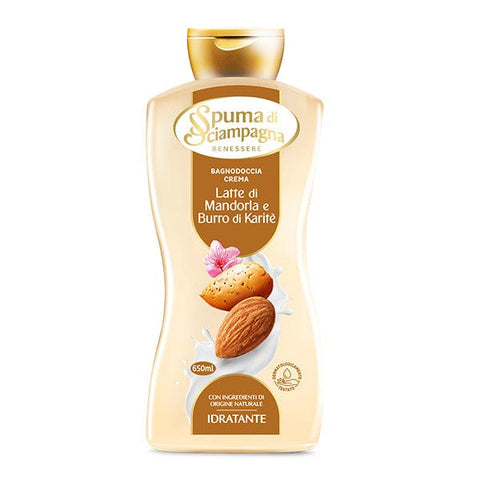 Spuma di Sciampagna Duschgel Spuma di Sciampagna Bagnodoccia Crema Idratante Latte di Mandorla e Burro di Karitè Duschgel Feuchtigkeitscreme Mandelmilch und Sheabutter 650ml 8007750012408