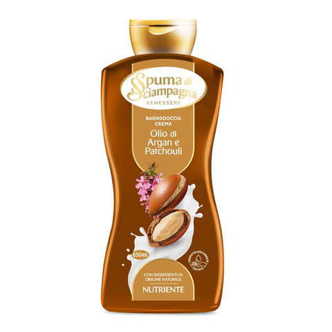 Spuma di Sciampagna Duschgel Spuma di Sciampagna Pflegedusche Arganöl und Patchouli - 650 ml Original italienisch 8007750012392