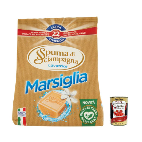 Spuma di Sciampagna Weiß- & Vollwäsche Spuma di Sciampagna Waschmaschinen Waschmittelpulver, Marsiglia, 22 Waschladungen 990 g Weiß- & Vollwäsche italienisch Original 8007750015089