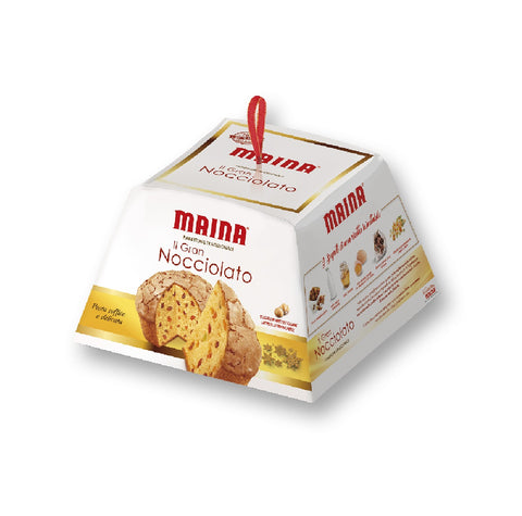 4x Maina Panettone Il Gran Nocciolato Klassisch mit Haselnussglasur 750 g
