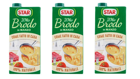 Star brodo Manzo Brühe Flüssigkeit Rindfleisch an Geschmack Fertiggerichte 3x 1Lt italienisch Original